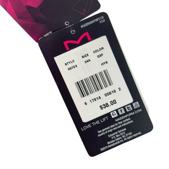 Maidenform Demi Coverage Push-Up Bra SZ 34A Purple Nylon & Elastane Comfort Fit - Picture 6 of 7